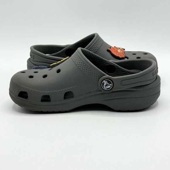 Crocs Gray Sandals with Misc Jibbitz - Big Kid C12 - Picture 5 of 9